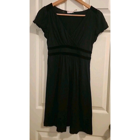 Juicy Couture Black Mini Dress Size P Wimsigoth Y2k Velvet Waist Boho - Picture 7 of 8